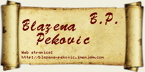 Blažena Peković vizit kartica